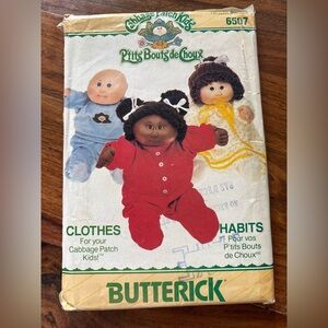 BUNDLE & SAVE : BUTTERICK Pattern 6507 - Cabbage Patch Clothes / Pyjamas